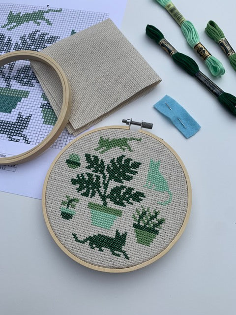 Cats & Plants Cross Stitch Kit — Cat Culture Market