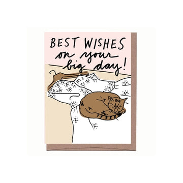 Cat on Wedding Dress Card