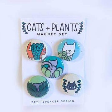 Cats + Plants Magnets