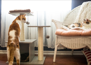 "The Classic Double Decker" Grey Cat Tree