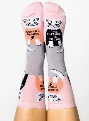 Future is Feline Crew Socks - Women's