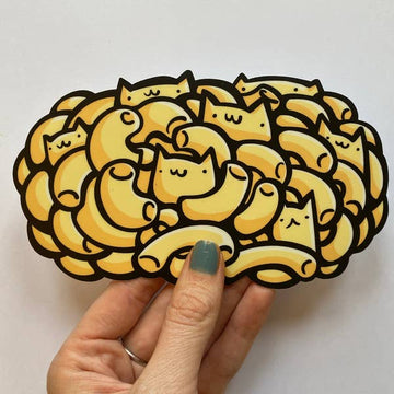 Giant Macaroni & Cheese Cats Vinyl Sticker