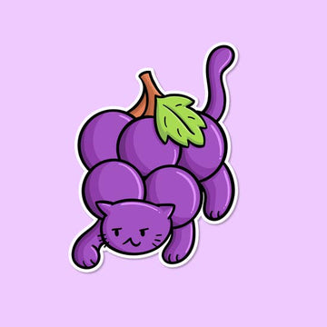 Grapes Cat Vinyl Sticker