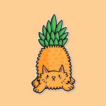 Pineapple Cat Vinyl Sticker