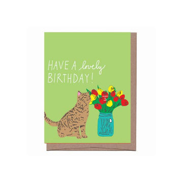 Scratch & Sniff Flower Cat Birthday Card
