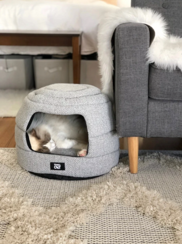 "The Meowbile Home" Convertible Cat Bed & Cave