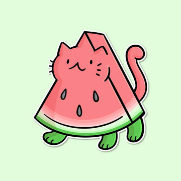 Watermelon Cat Vinyl Sticker