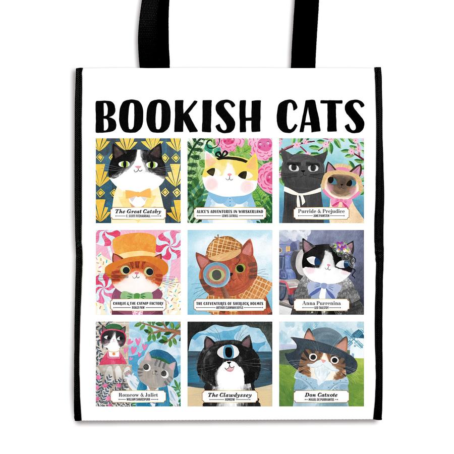 Bookish Cats Reusable Shopping Bag — Cat Culture Market