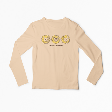 "Cat Life is Good" - Exclusive Limited Edition Cat Culture Unisex Long Sleeve Shirt by Megan Lynn Kott